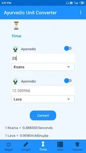 Ayurvedic Unit Converter screenshot 2