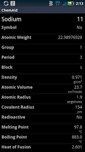 ChemAid Periodic Table screenshot 1