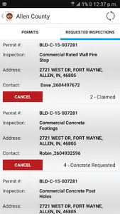 Allen County InspectionRequest screenshot 2