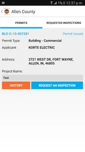 Allen County InspectionRequest screenshot 3