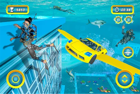 Underwater Flying Car Stunt screenshot 2