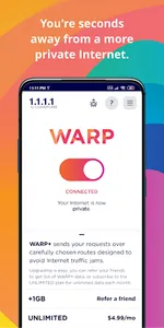 1.1.1.1 + WARP: Safer Internet screenshot 1