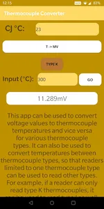 Thermocouple Converter screenshot 1