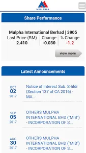Mulpha International Berhad IR screenshot 1