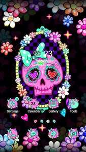 Kitsch Floral Skul - Wallpaper screenshot 0