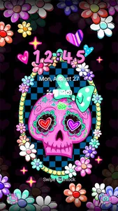 Kitsch Floral Skul - Wallpaper screenshot 1