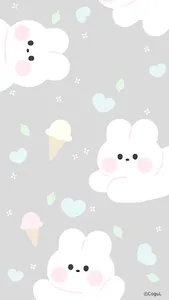 카카오톡 테마 - 여름 토끼 그레이 (카톡테마) screenshot 0