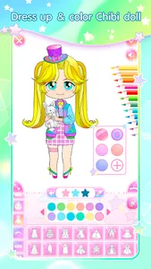 Chibi Doll Dress up & Coloring screenshot 1