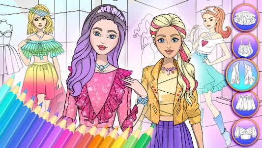 Girl Coloring Dress Up Games screenshot 0