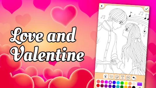 Valentines love coloring book screenshot 16