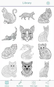 Cat Coloring Pages for Adults screenshot 1