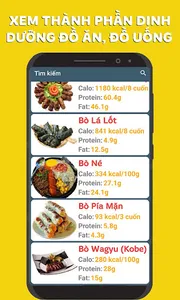 BMI, BMR và Xem Calo Thực Phẩm screenshot 4