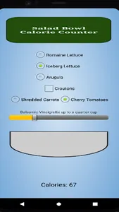 Salad Bowl Calorie Counter screenshot 1