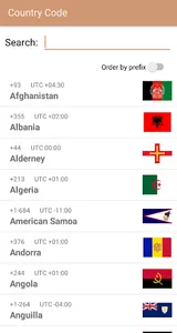 Country Code search for Travel screenshot 1