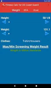 Fitness Calc-Coast Guard screenshot 3