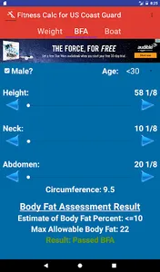 Fitness Calc-Coast Guard screenshot 4