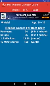 Fitness Calc-Coast Guard screenshot 5