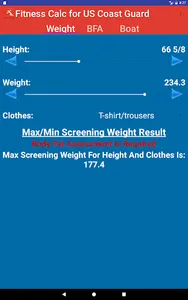 Fitness Calc-Coast Guard screenshot 6
