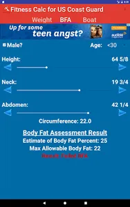 Fitness Calc-Coast Guard screenshot 7