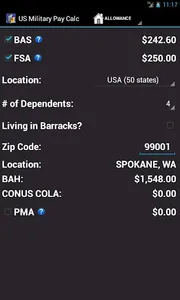 US Military Pay Calc Plus screenshot 2