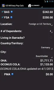 US Military Pay Calc Plus screenshot 3