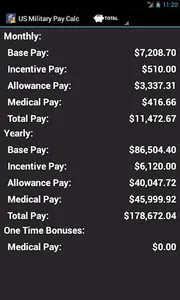 US Military Pay Calc Plus screenshot 6