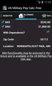 US Military Pay Calc screenshot 2