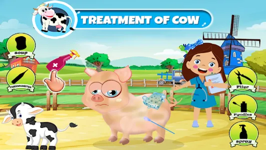 Kids Farm Animals Doctor Game screenshot 15