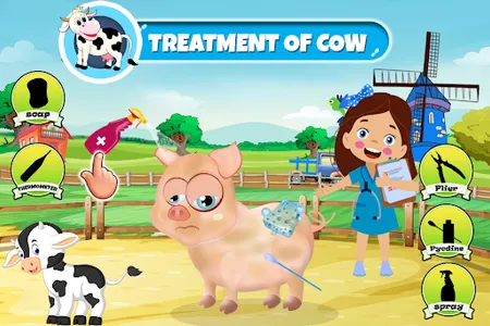 Kids Farm Animals Doctor Game screenshot 5