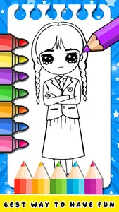 Wednesday Addams 2 Coloring screenshot 0
