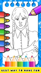 Wednesday Addams 2 Coloring screenshot 14