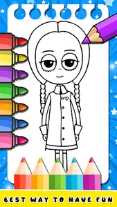 Wednesday Addams 2 Coloring screenshot 4