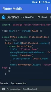 Mobile Flutter ( DartPad ) screenshot 2