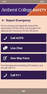 Amherst College Safety screenshot 1