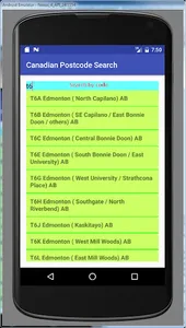 Canadian PostCode Search screenshot 1