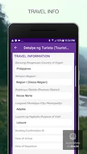 Tourist Registration (Puerto G screenshot 3
