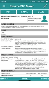 Resume PDF Maker / CV Builder screenshot 1