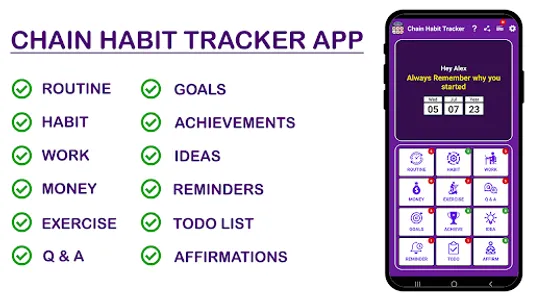 Chain Habit Tracker App 2023 screenshot 0