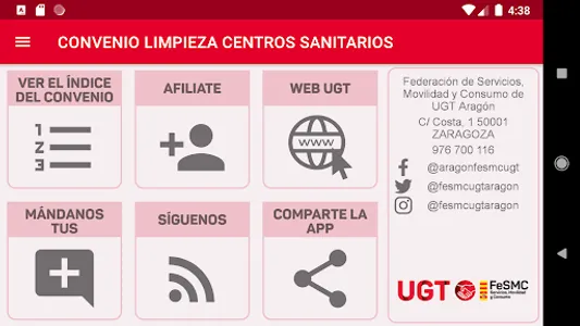 Convenio limpieza centro SALUD screenshot 0