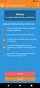 Core Values Exercise screenshot 4
