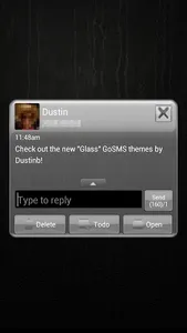 GoSMS Pro Theme Gunmetal Glass screenshot 2