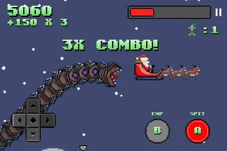 Super Mega Worm Vs Santa Saga screenshot 2