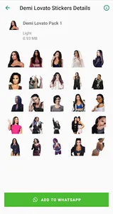 Demi Lovato Stickers App on WA screenshot 1