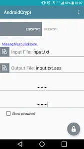 AESCrypt for Android (AndroidC screenshot 1