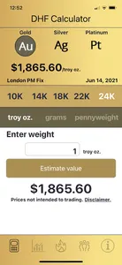 DHF Precious Metals Calculator screenshot 0