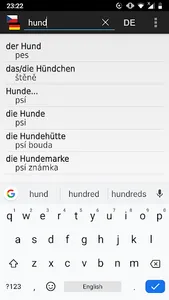 Czech-German offline dict. screenshot 1
