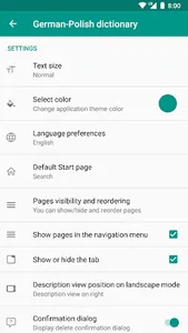 German-polish dictionary screenshot 7