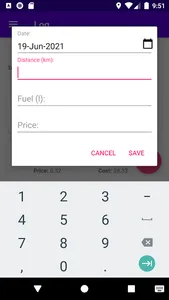 Fuel log screenshot 1