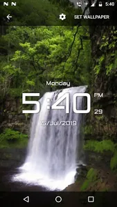 Waterfall digital clock lwp screenshot 1