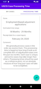 USCIS Case Processing Time screenshot 11